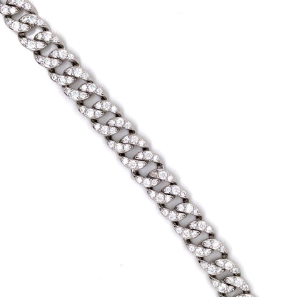 Sterling Silver 10.5mm CZ Curb Bracelet GL1733