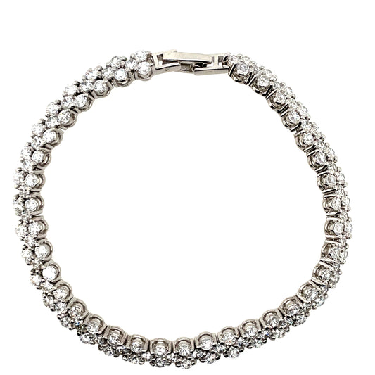 Sterling Silver CZ Double Row Bracelet GL1780