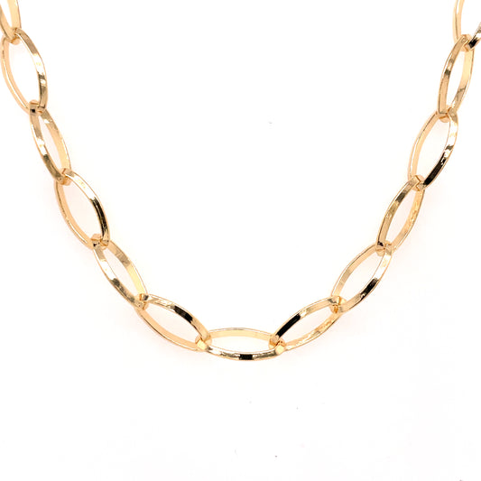 Silver Gold-plated Oval Links Necklet GL1809