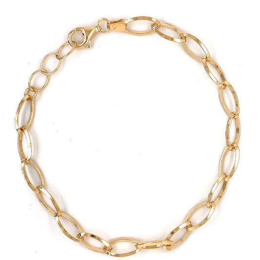 Silver Gold-plated Oval Link Bracelet GL1811