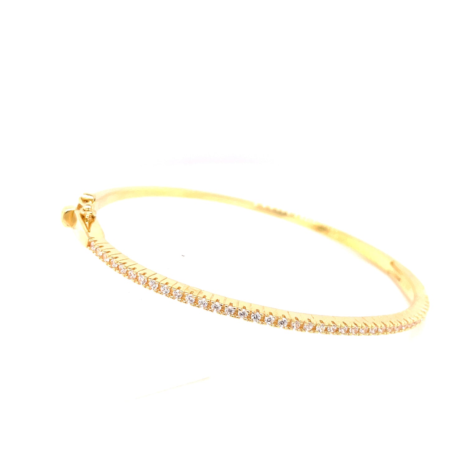 Sterling Silver Gold-plated 2mm CZ Tennis Line Bangle GL1872