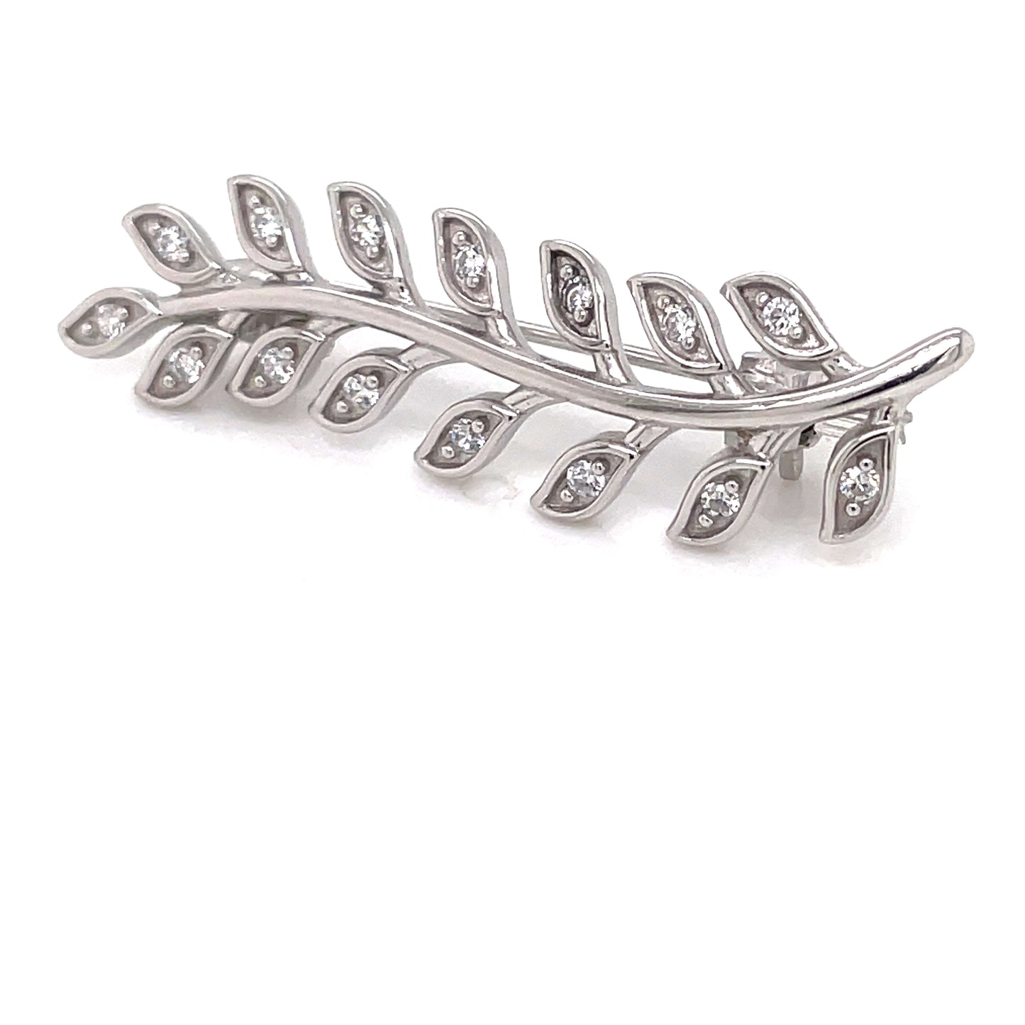 Sterling Silver CZ Spray Brooch GL1880