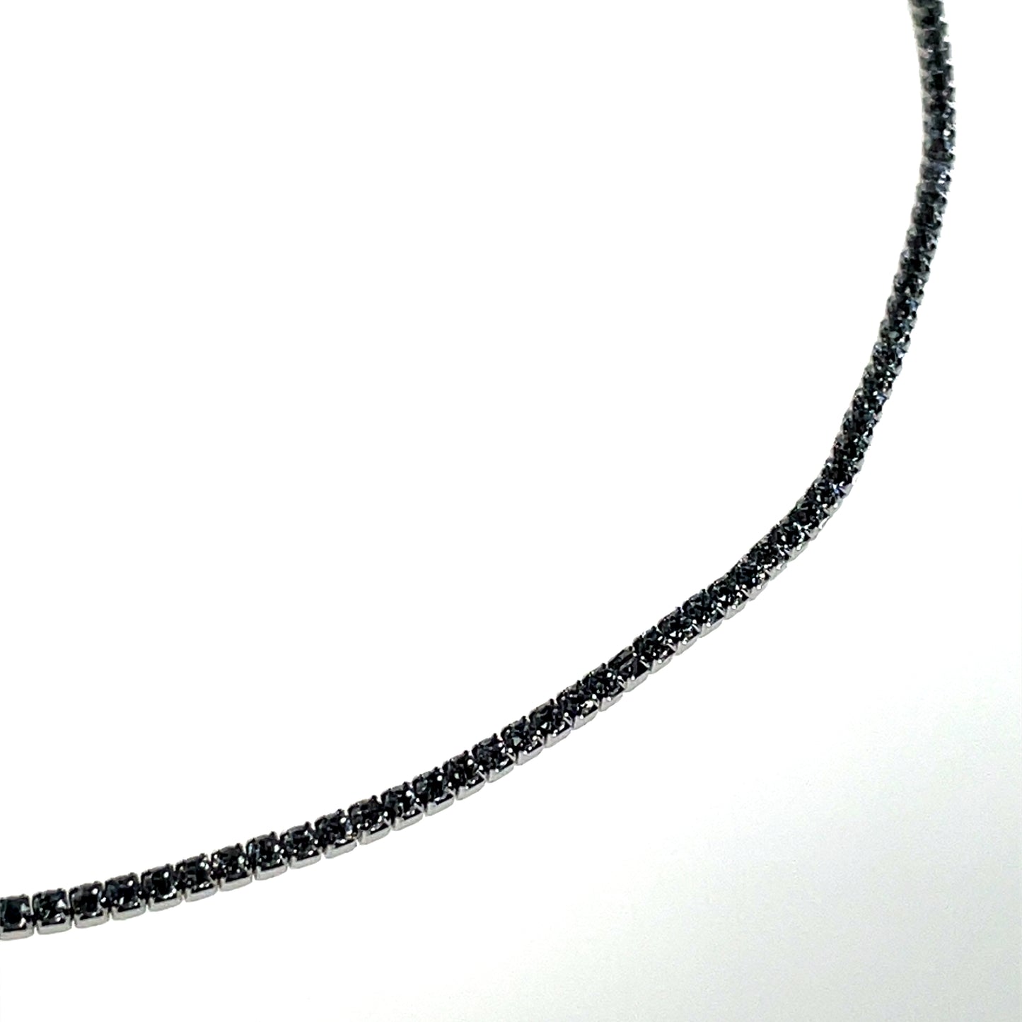 Sterling Silver 2mm CZ Tennis Line Necklet GL1885
