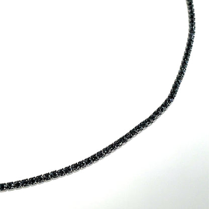 Sterling Silver 2mm CZ Tennis Line Necklet GL1885
