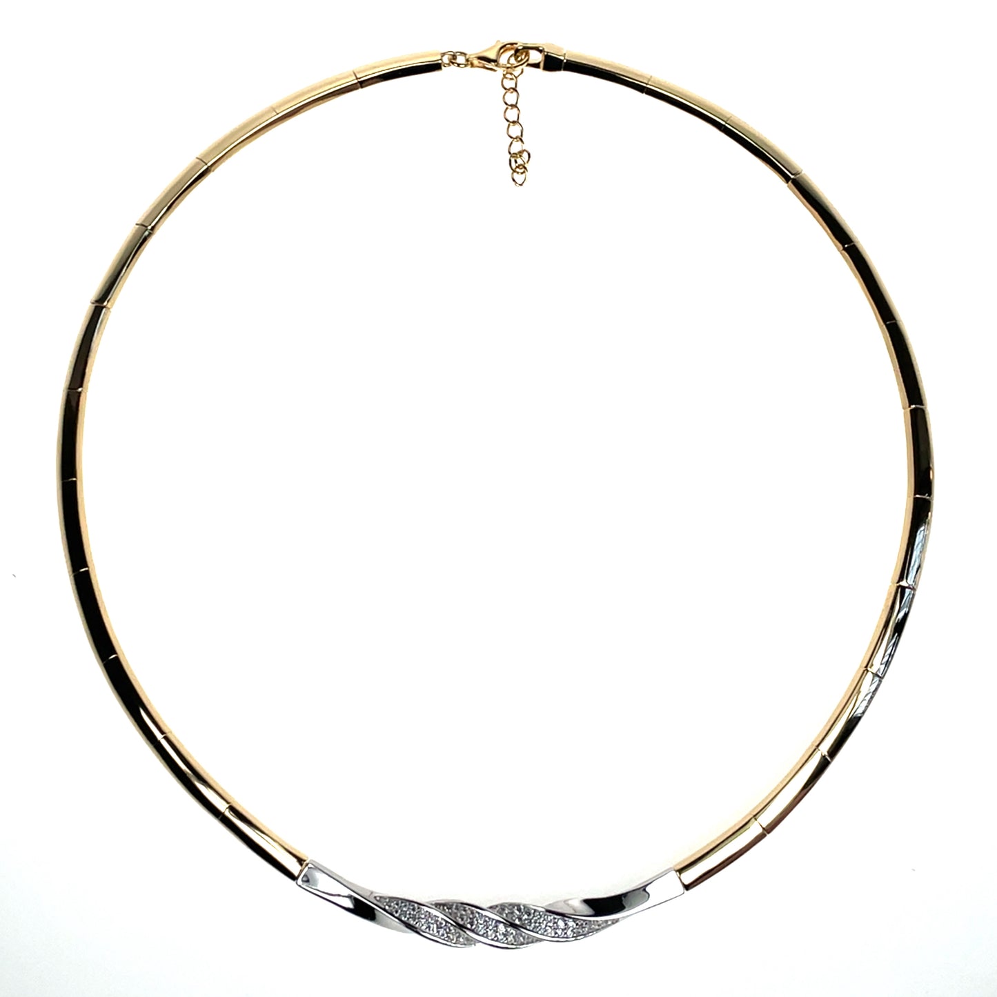 Sterling Silver Gold-plated CZ Twist Collarette GL1896
