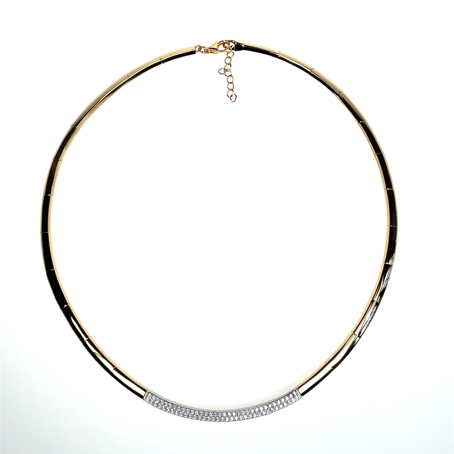 Sterling Silver Gold-plated CZ Bar Collarette GL1898