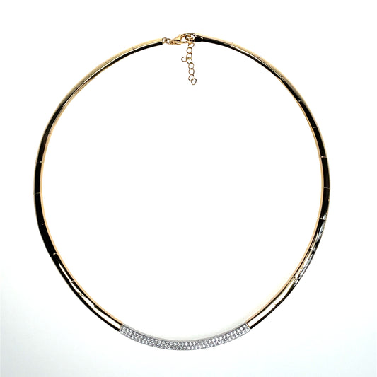 Sterling Silver Gold-plated CZ Bar Collarette GL1898
