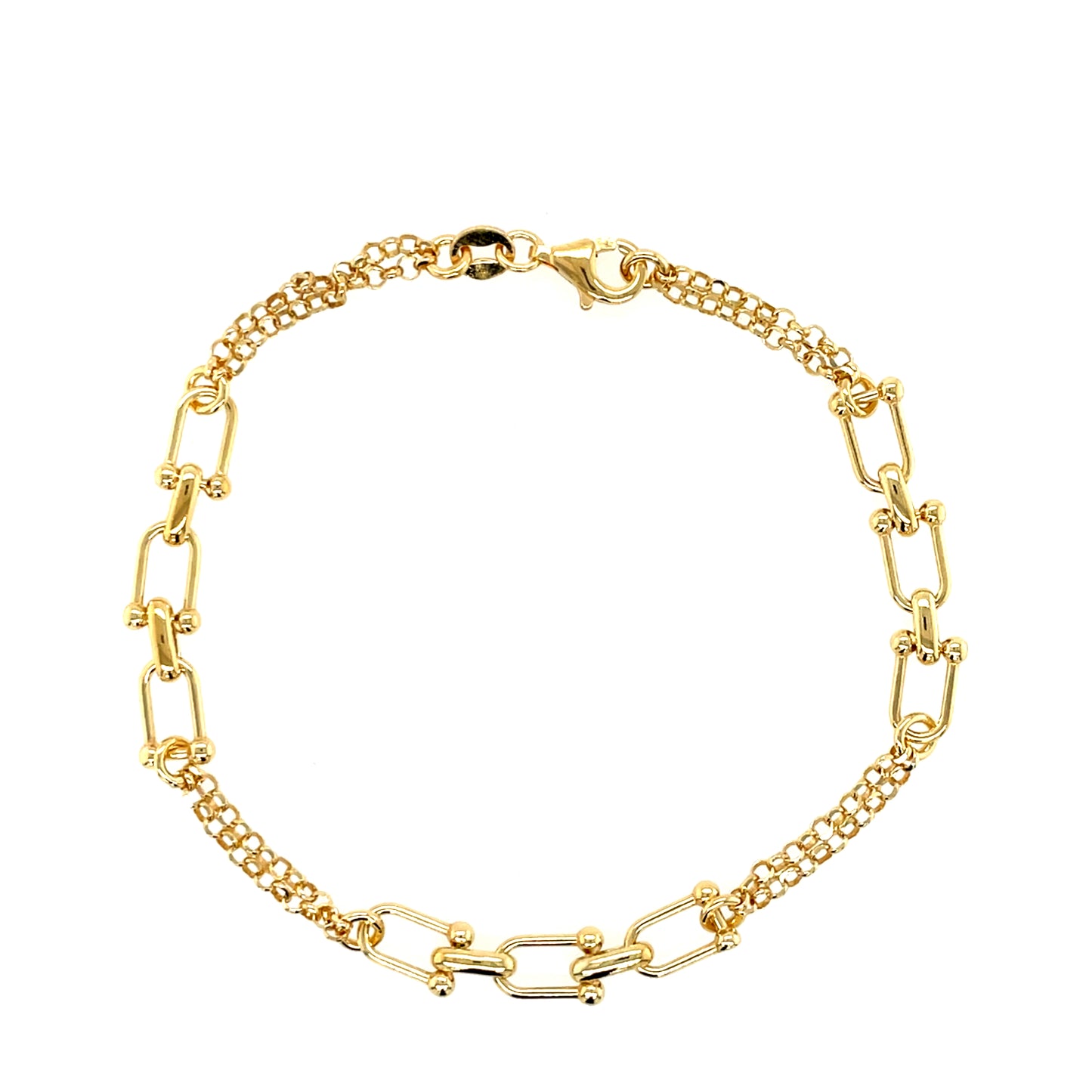 Silver Gold-plated Fancy Link Bracelet GL1983