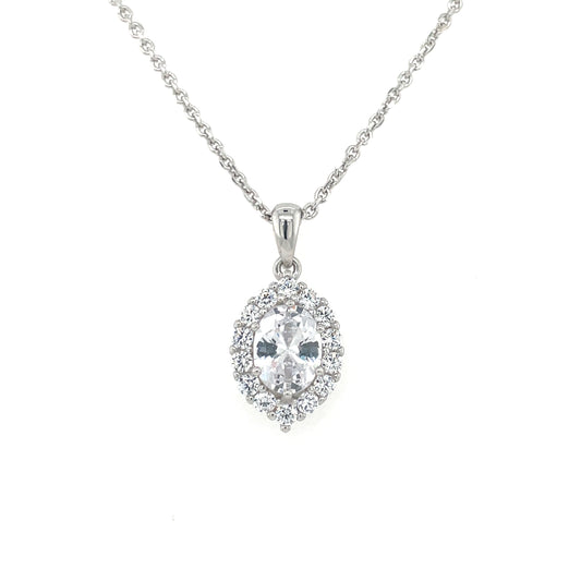 Sterling Silver CZ Cluster Pendant GL2083CZ