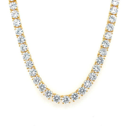 Silver Gold-plated 4mm CZ Tennis Line Necklet GL2100