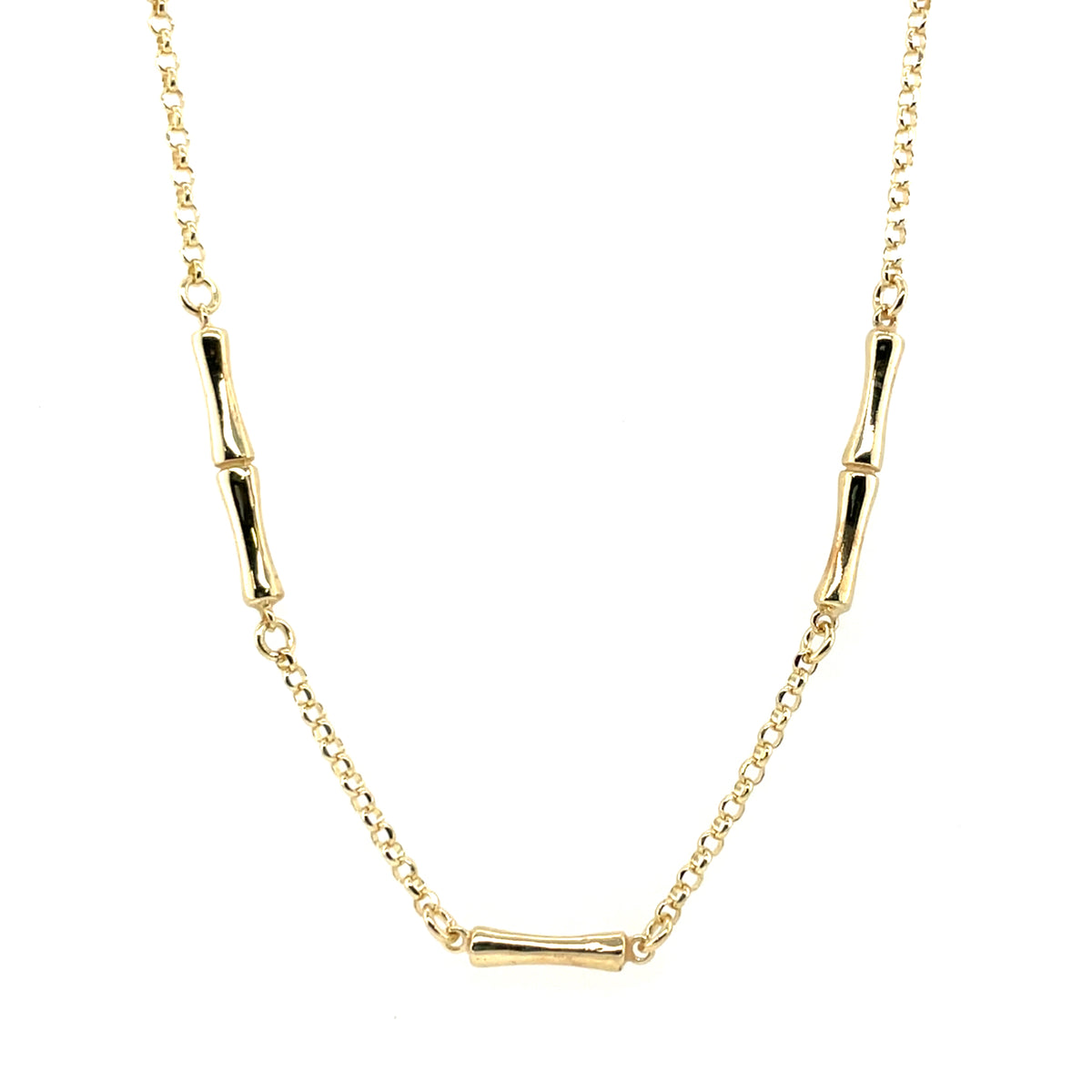 Gold-plated Silver Bamboo Bar Necklace GL2149