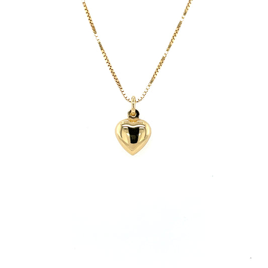 Gold-plated Silver Puffed Heart Pendant GL2165