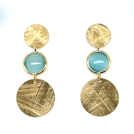 Gold Plated Silver Azure Drop Earrings GL2192E