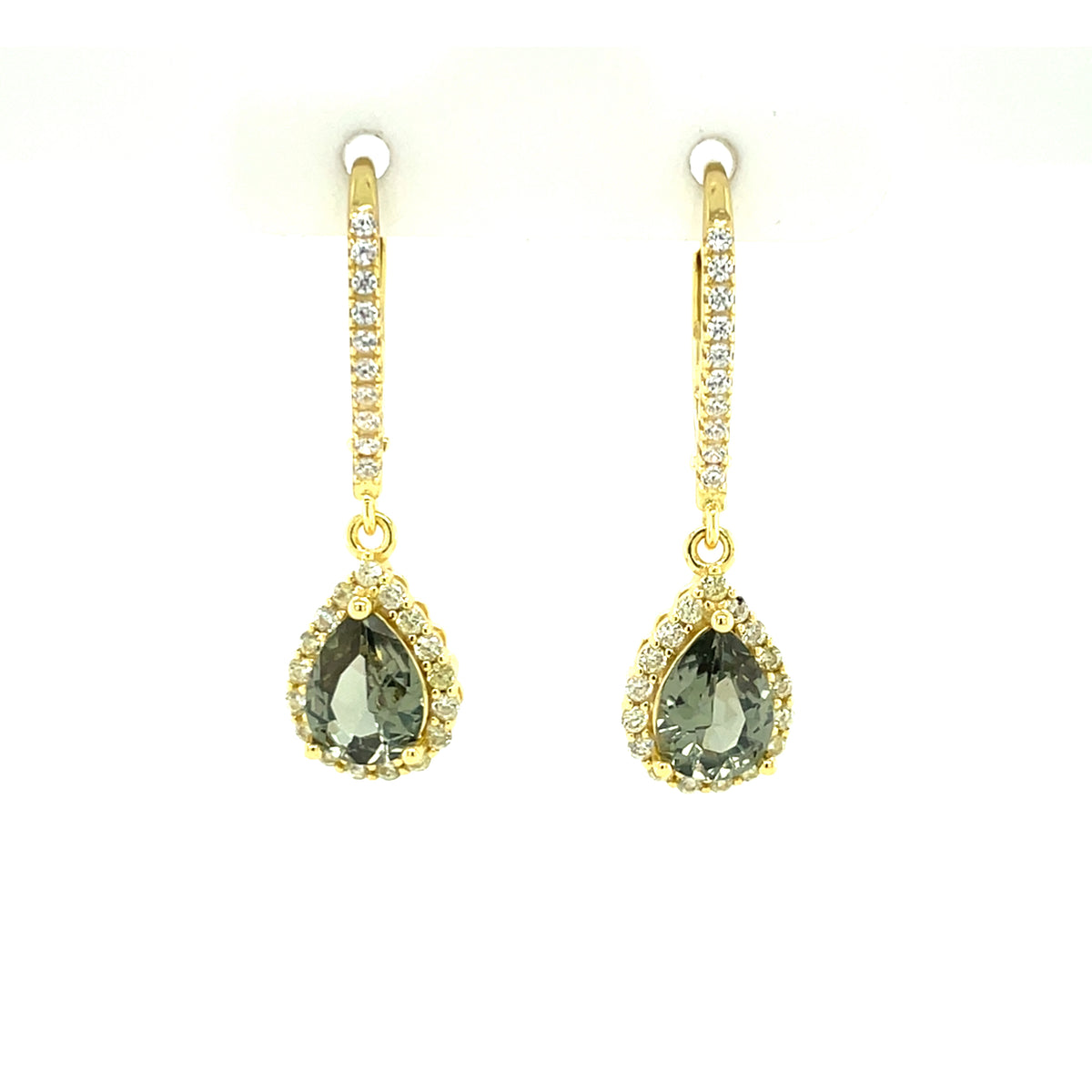 Gold-plated Silver Green CZ Pendant & Earring Set GL2294