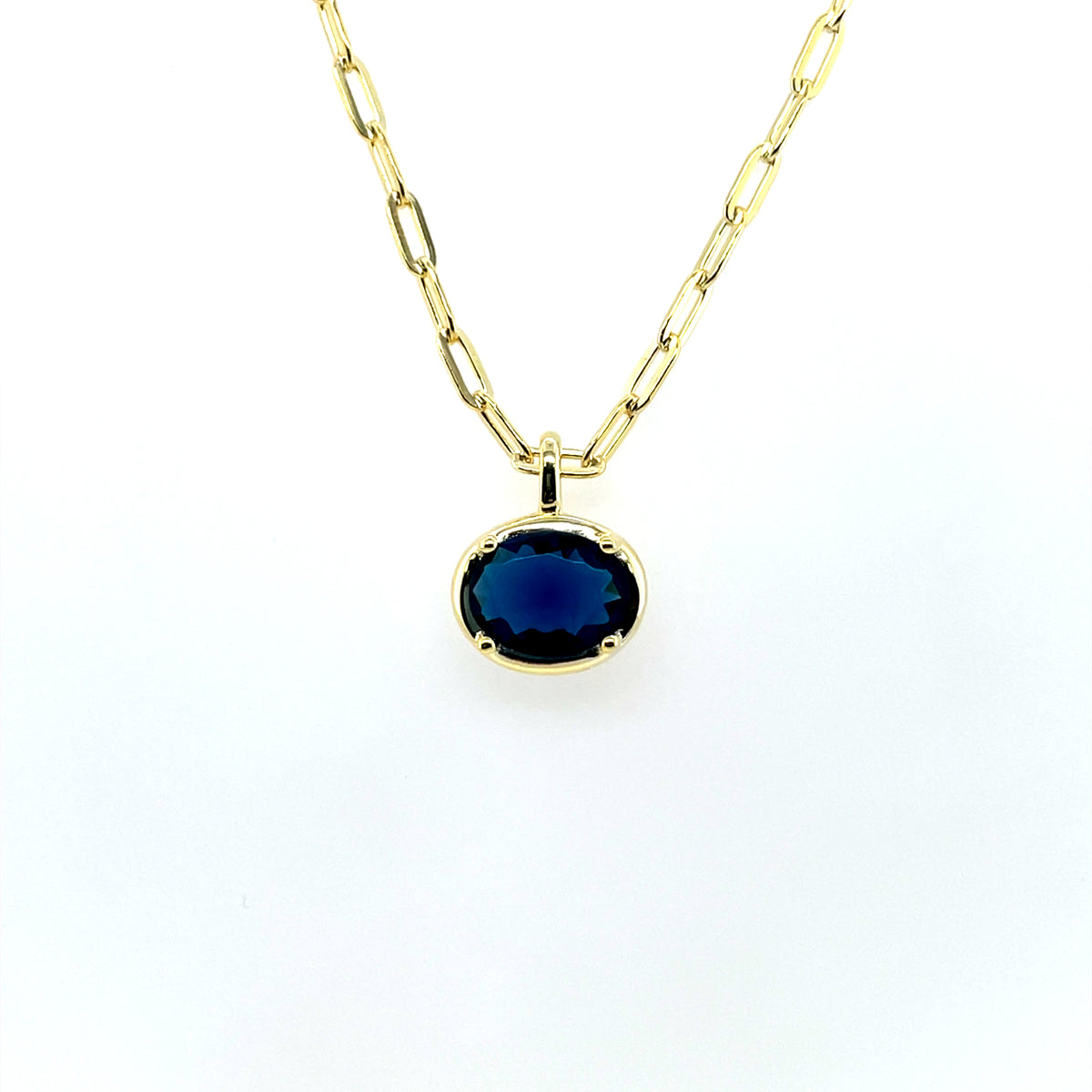 Gold Plated Silver Sapphire CZ Pendant GL2333
