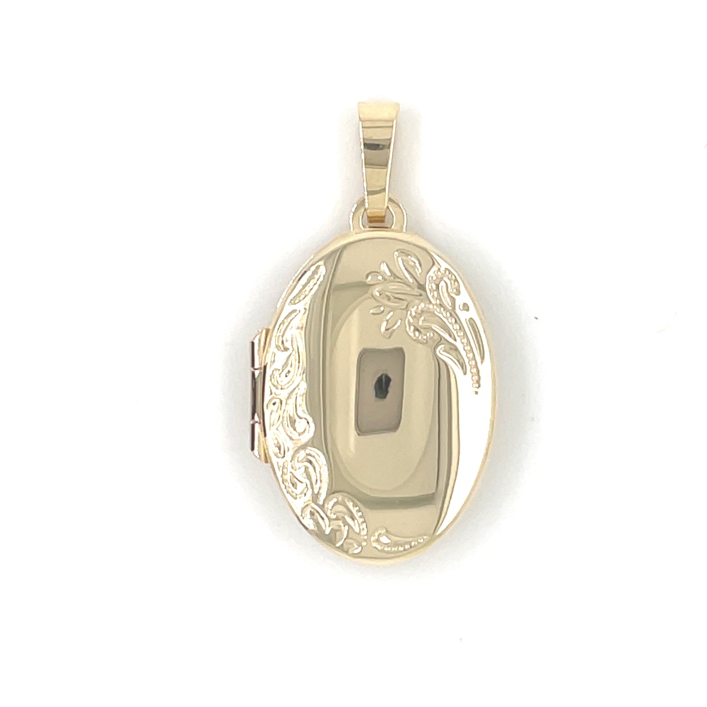 9ct Gold 23mm Oval Engraved Locket GL047