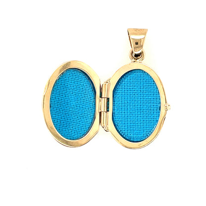 9ct Gold CZ Oval Locket GL056