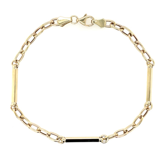 9ct Gold Three Bar Bracelet GB493