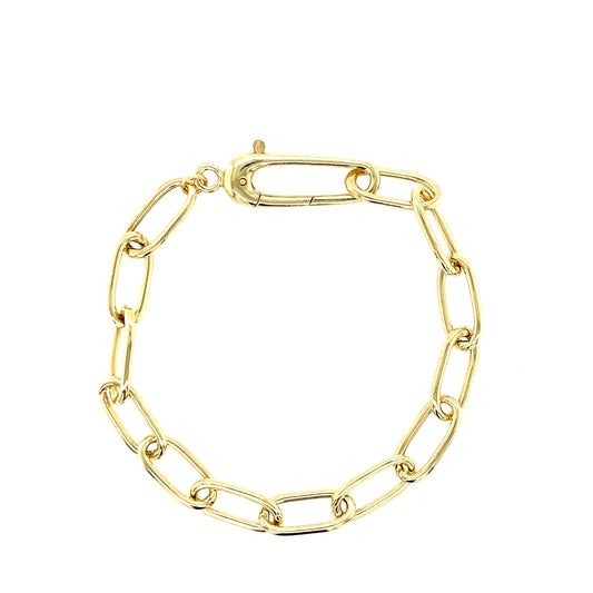 Silver Gold-plated Oblong Link Bracelet GL1593