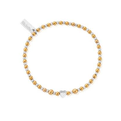 ChloBo Mixed Metal Inset Heart Bracelet