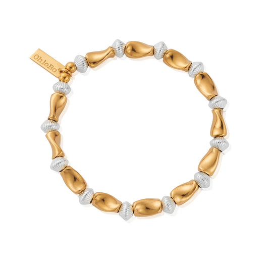 ChloBo Mixed Metal Twisted Disc Bracelet