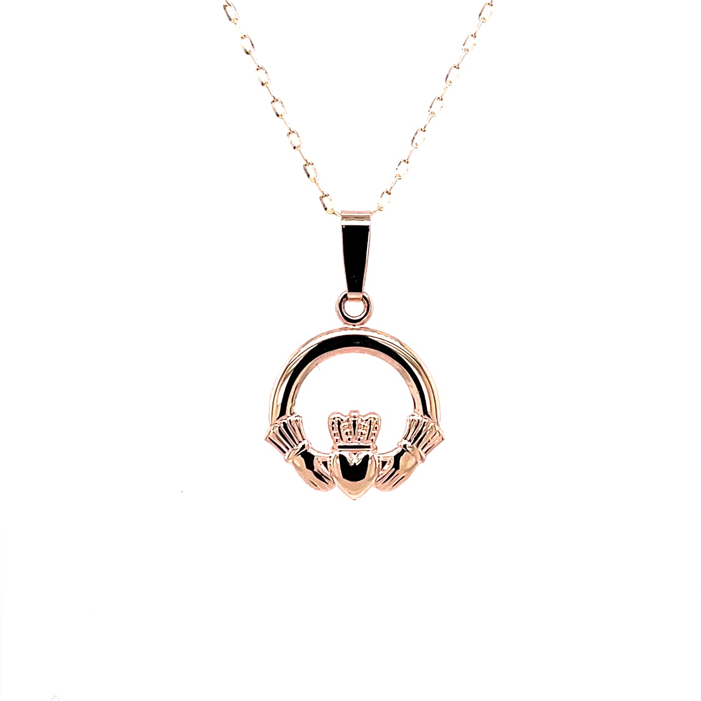 9ct Gold Large Claddagh Pendant 18mm GP825