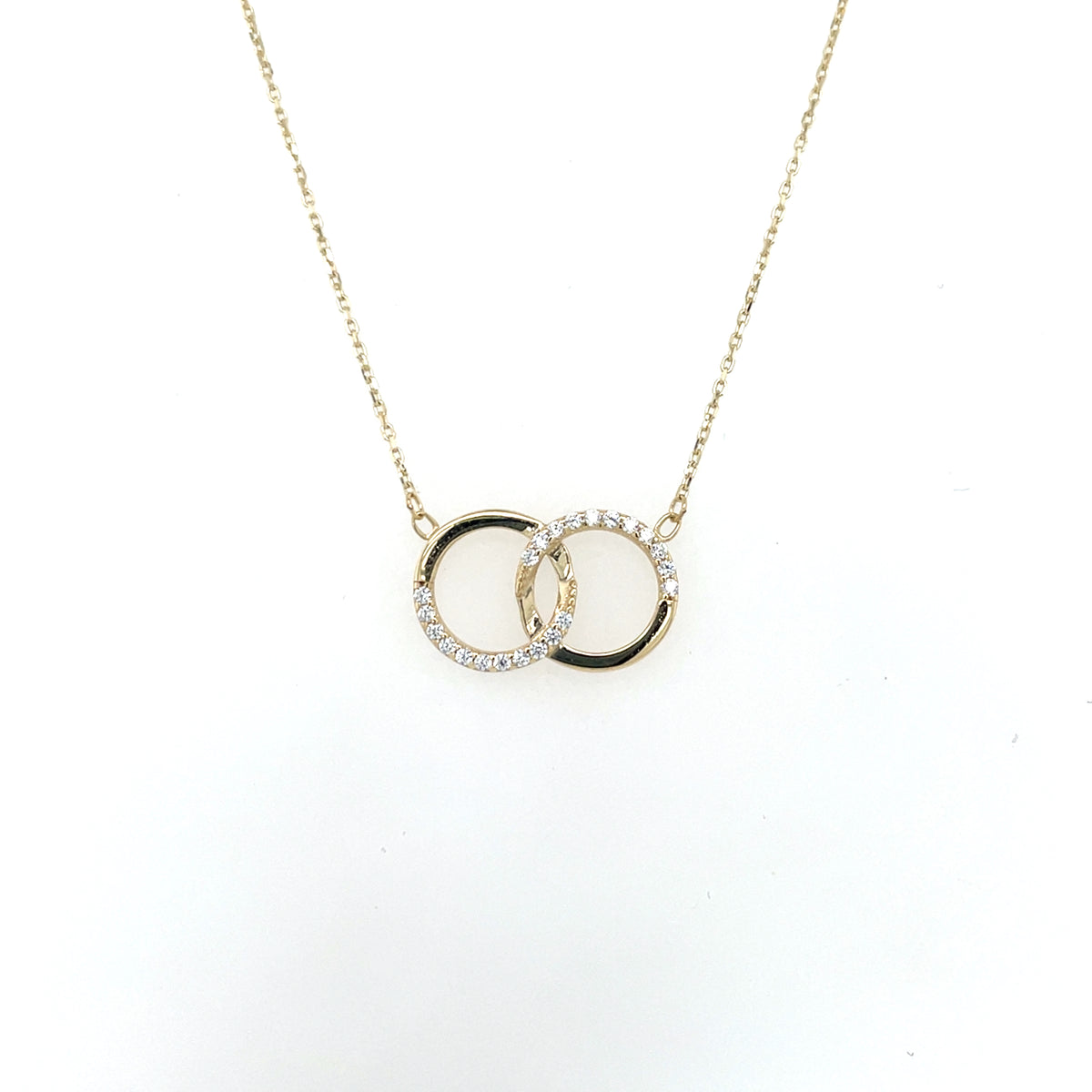 9ct Gold CZ Interlocking Circles Pendant GPZ466