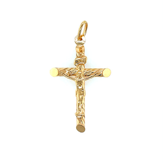 9ct Yellow Gold Twist Crucifix GP835
