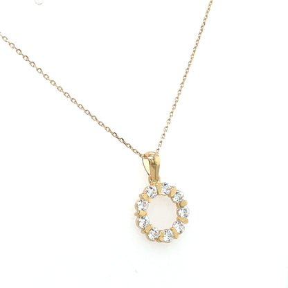 9ct Gold CZ Eternal Circle Pendant GPZ425