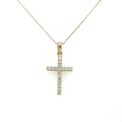 9ct Yellow Gold CZ Cross GPZ426