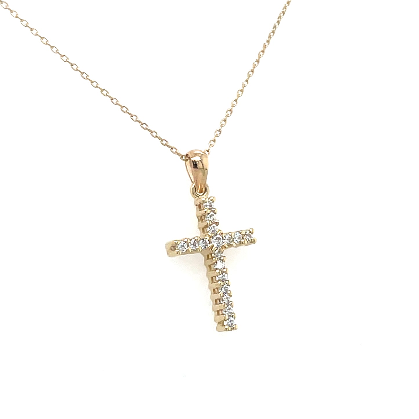 9ct Yellow Gold CZ Cross GPZ426