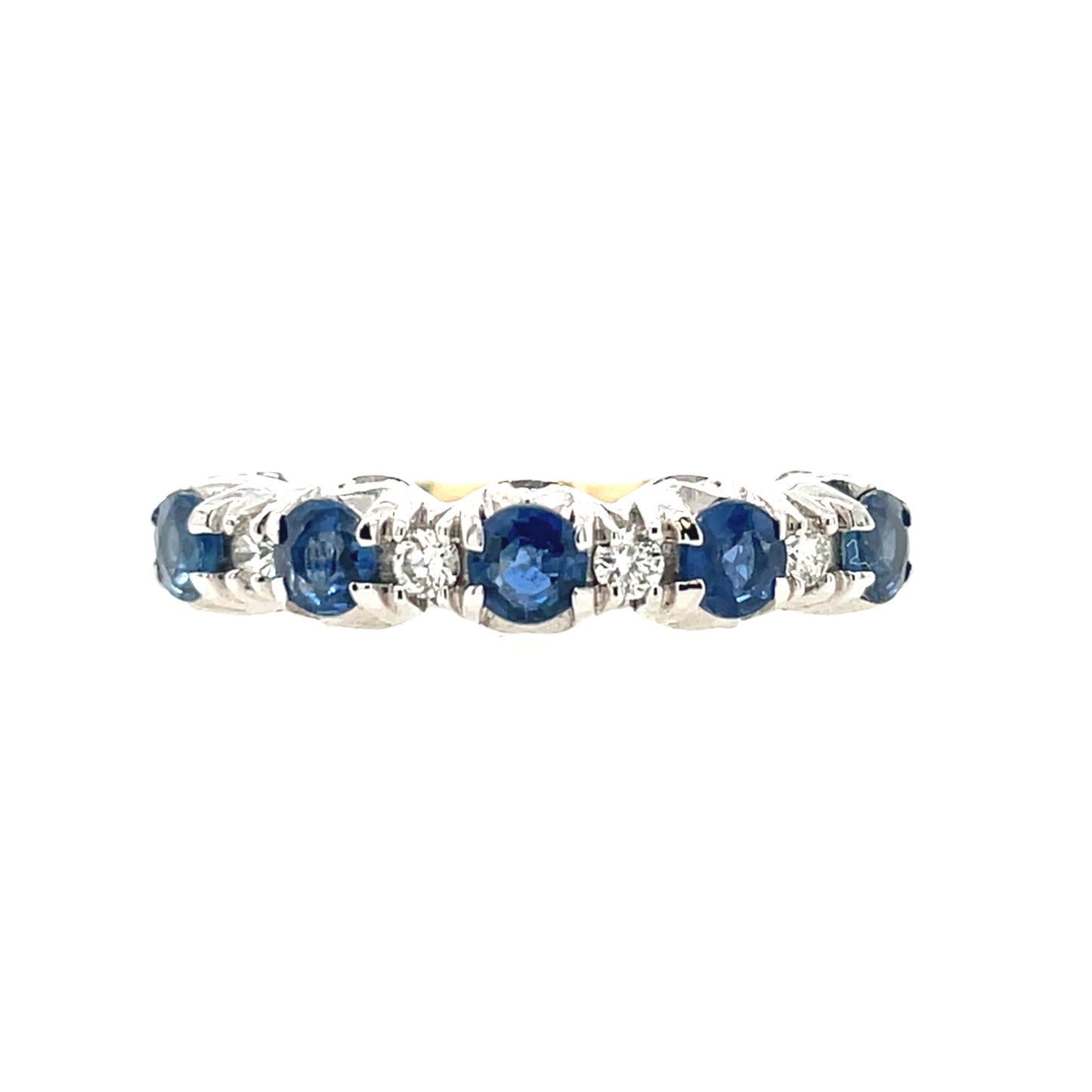 9ct Gold Sapphire & Diamond Vintage Style Eternity Ring GRS201