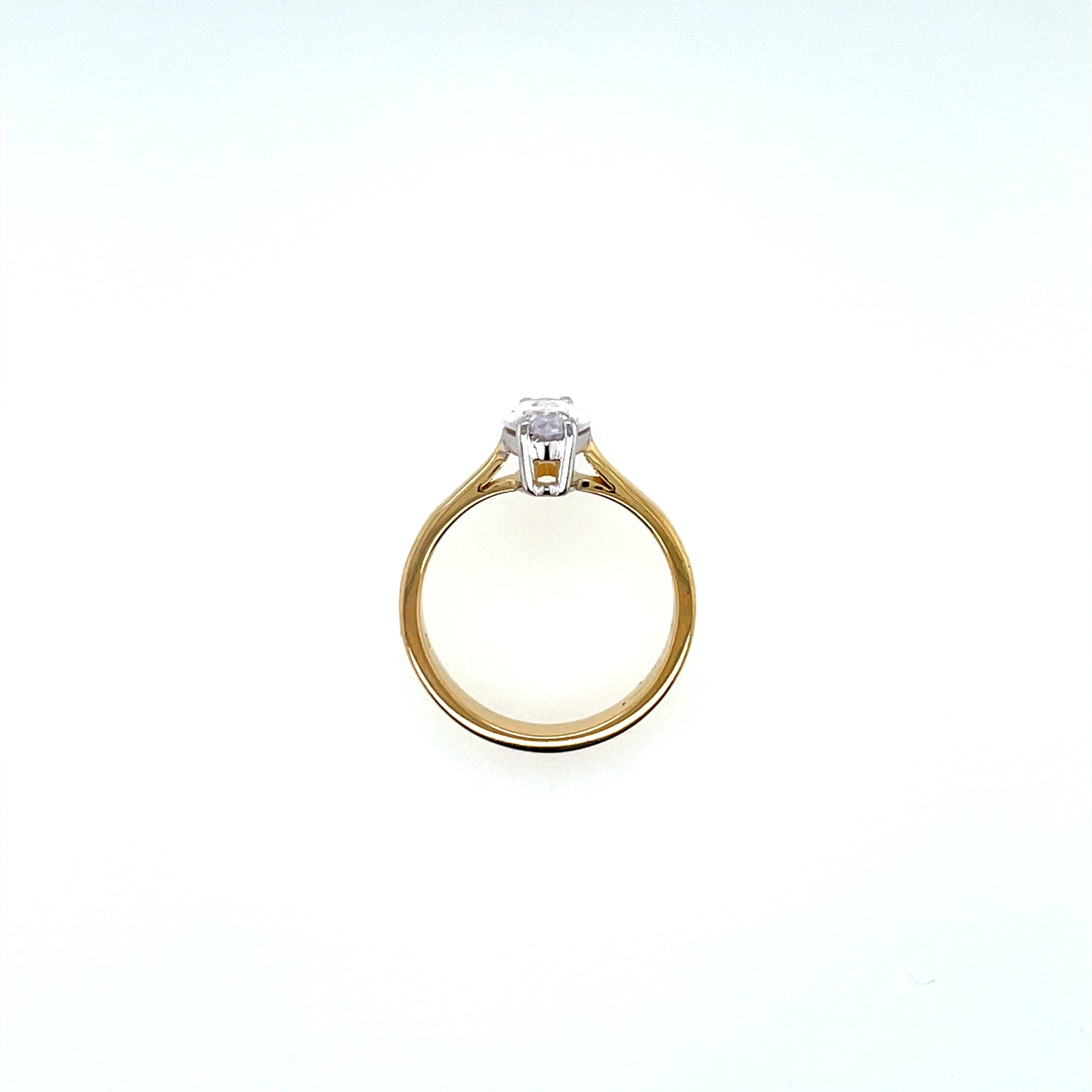 9ct Gold Marquise CZ Solitaire Ring GRZ377