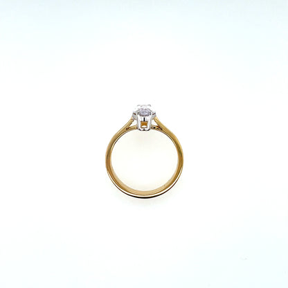 9ct Gold Marquise CZ Solitaire Ring GRZ377