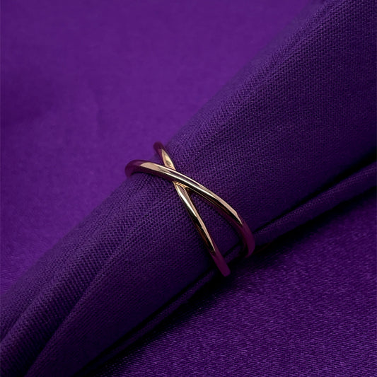 9ct Gold Crossover Ring GR442
