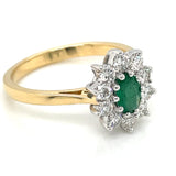 18ct Gold Emerald & Diamond 0.50ct Cluster Ring GRE125
