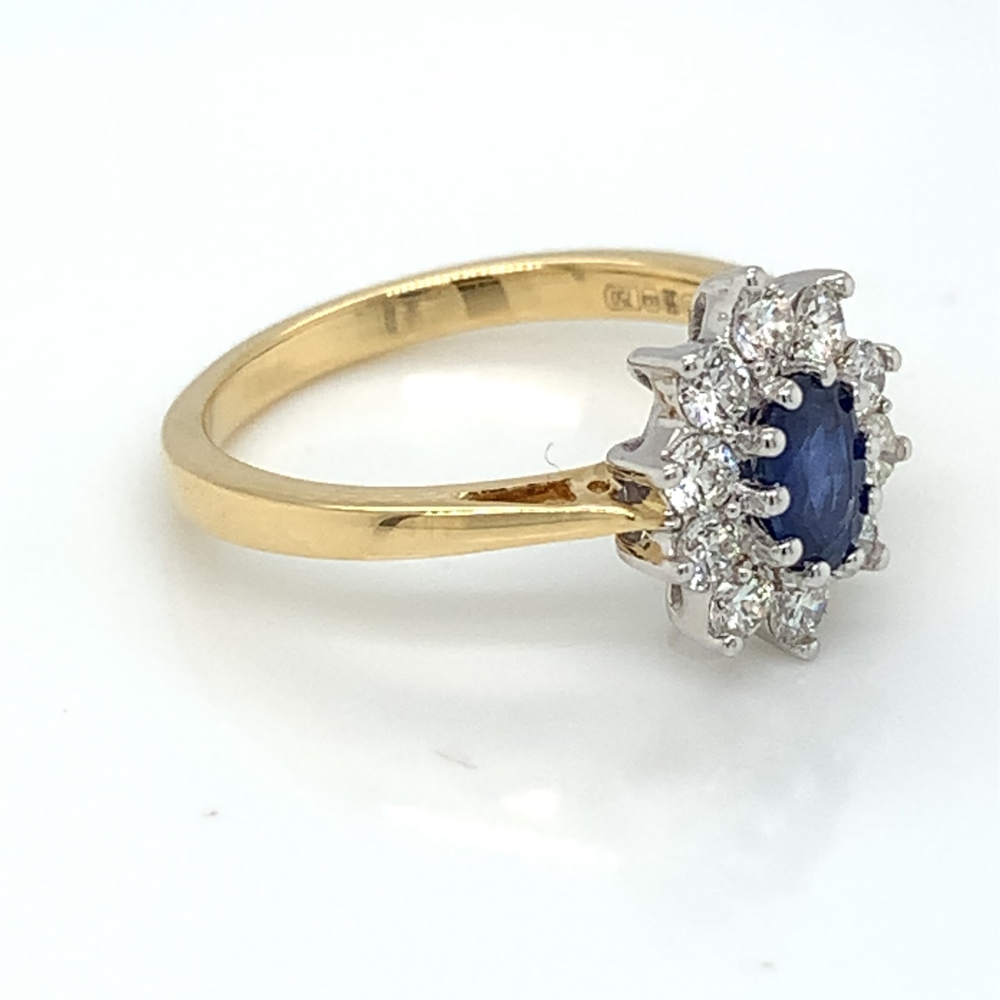 18ct Gold Sapphire & Diamond 0.50ct Cluster Ring GRS229