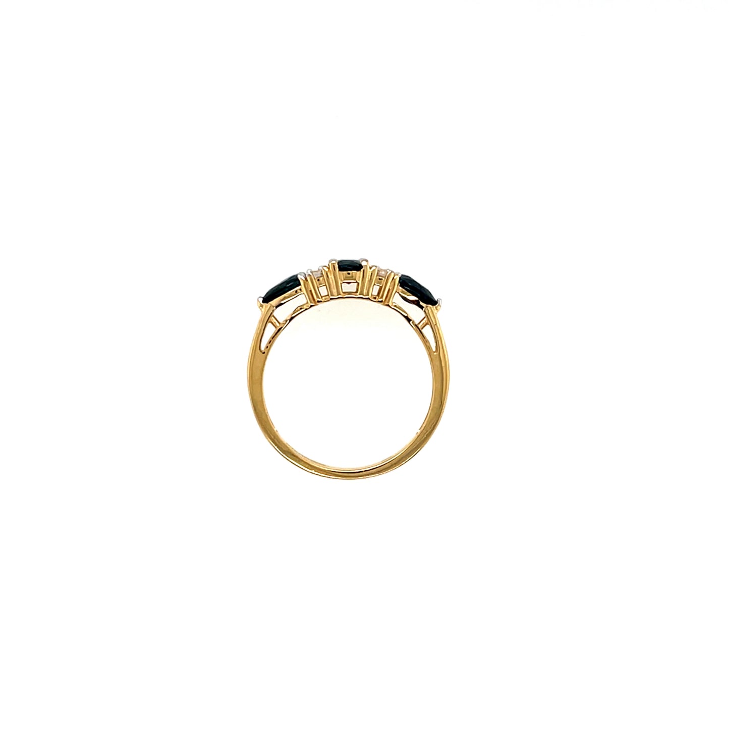 9ct Gold Real Sapphire & CZ Ring GRS277