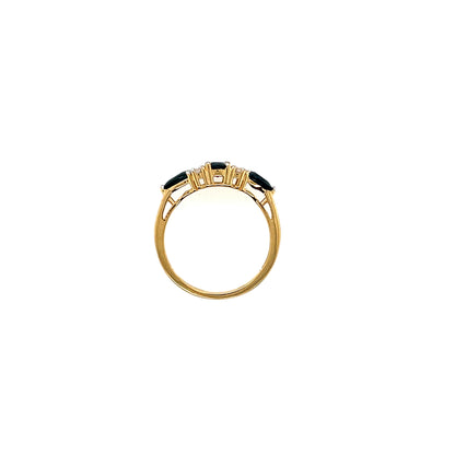9ct Gold Real Sapphire & CZ Ring GRS277