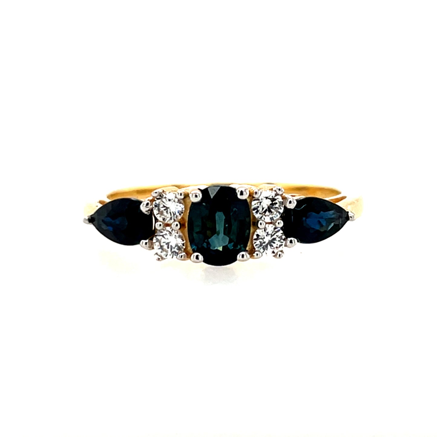 9ct Gold Real Sapphire & CZ Ring GRS277