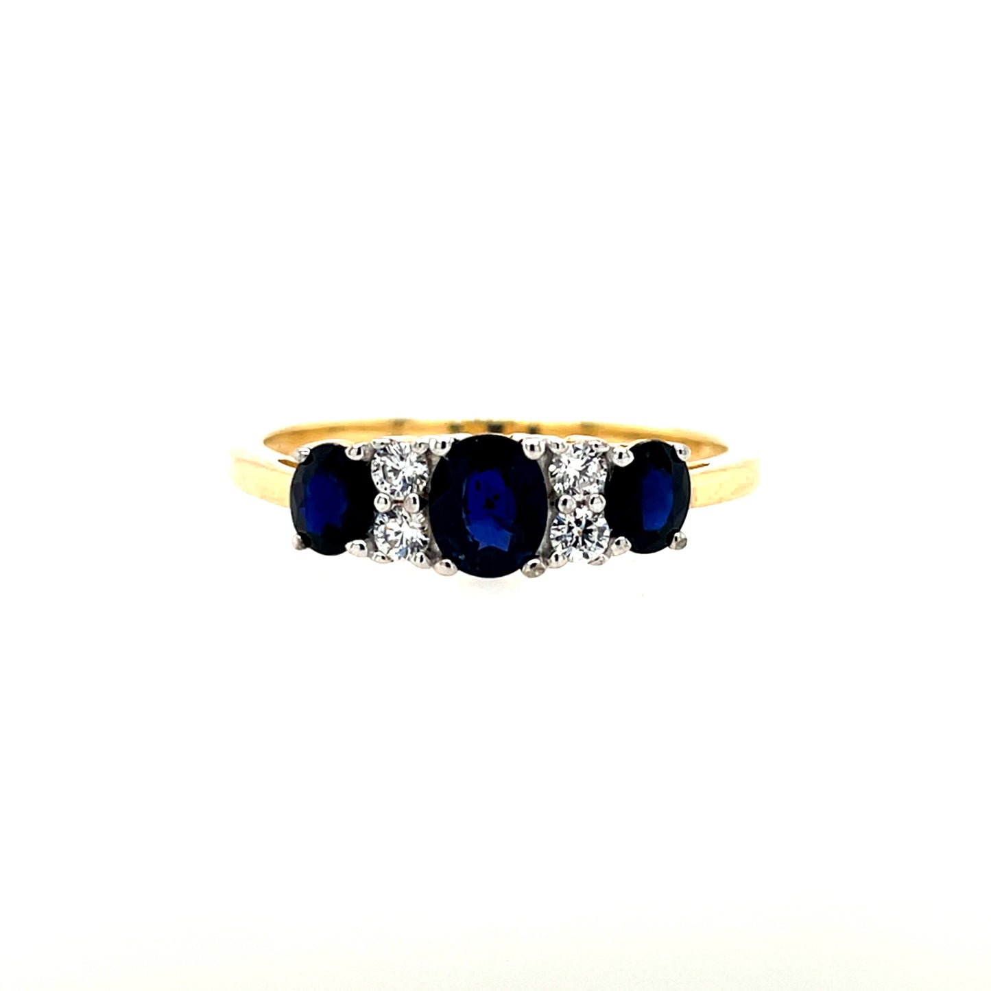 9ct Gold Real Sapphire & CZ Ring GRS278