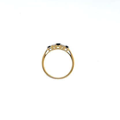 9ct Gold Real Sapphire & CZ Ring GRS278