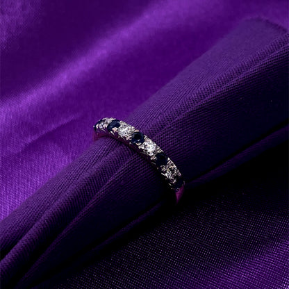 9ct Gold Sapphire & Diamond Eternity Ring GRS200