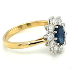 18ct Gold Sapphire & Diamond 0.75ct Cluster Ring GRS242