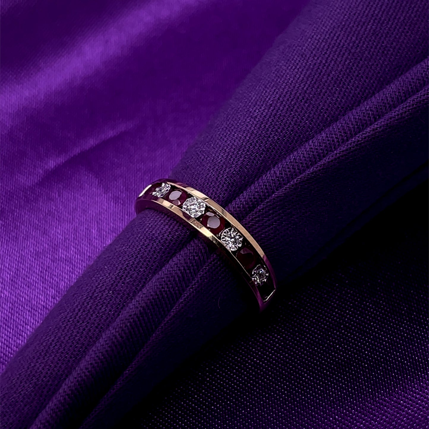 9ct Gold Ruby & Diamond Channel-set Eternity Ring GRR110