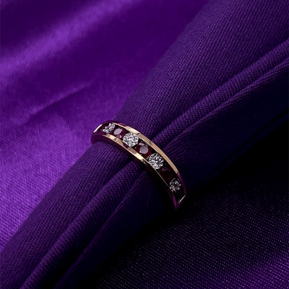 9ct Gold Ruby & Diamond Channel-set Eternity Ring GRR110