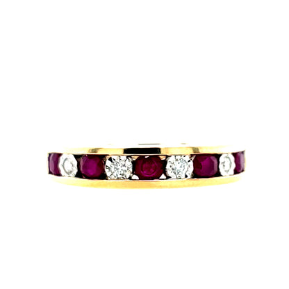 9ct Gold Ruby & Diamond Channel-set Eternity Ring GRR110