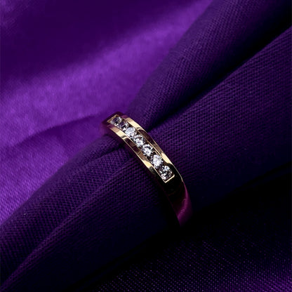 9ct Gold 7-CZ Channel-set Eternity Ring GRA086
