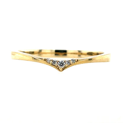 9ct Gold CZ Wishbone Ring GRA091