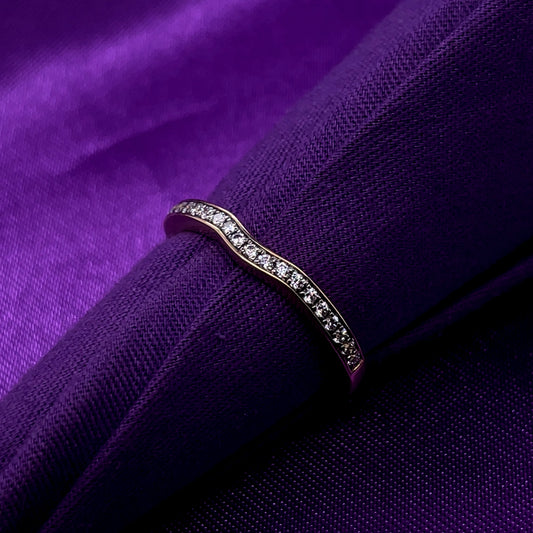 9ct Gold CZ Fitted Wedding/Eternity Ring GRA117